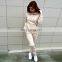 Wholesale women sports truck suits plain jogger two pieces sweat suit set