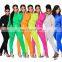 Wholesale custom logo trending womens bodycon outfits clothing zip opening sweatsuit sets