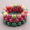 Baby Girls Candy color Bracelets Plastic Beads Bangles Elastic Beaded Bracelet For Child Kids Jewelry Accessories
