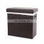 Customized Modern Home Furniture leather  folding laundry basket stool