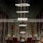 luxury fashion crystal pendant lights luxurious rectangle chandeliers for hotel lobby