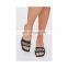 Luxury fashion ladies chain design women black shoes high heel sandals shoes