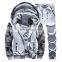 Camo Hoodie Zip winter fur warm Zip Hoodie