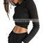 O Neck Long Sleeve Shirt Women Ribbed Sexy Cropped Tops 2021 Spring Black Casual Skinny Slim Basic Woman T Shirts White 4.8