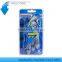 D316L blister pack triple blade ABS rubber handle men razor