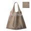 Custom shopping bags roll pp woven bag  portable for women black jacquard pretty fabric non-woven foldable bag