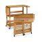Simple and convenient folding Kitchen Cart with bamboo mobile pulley