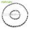 Topearl Jewelry Heavy Mens Set Stainless Steel Necklace Bracelet Set Link Chain Silver Set 7mm SSJ05