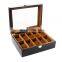 10 Grids watch Box Black Matte Spray Paint Watch Case Organizer for Men Women Time Box for Watch Display