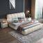 Luxury european designs leather wooden beds king queen size