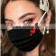 3 Ply Adults Black Disposable Face Masks with Designs Printed Breathable Full Face Cover Protection