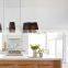 Modern Industrial Style Leaf shape oval fabric shade Chandelier Light Fixture For Living Dining Room Kitchen Island Foyer Lobby
