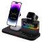 Colorful Rgb Led Fast Charging 5 in 1 Magnetic Wireless Charger With Digital Alarm Clock and Night Light