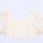 2025 new chiffon printed women's summer outfit, new cover belly slimming round neck embroidered bubble sleeve top