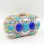 2015 fahion big green rhinestone crystal clutch bag