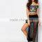 high quality clothing brands women Mesh Maxi Skirt With Rainbow Waist