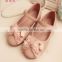 2015 Spring New Design Korean Fashion Girls Princess Shoes Floral Bow Pear Kids Girls Shoes