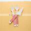 Red / Pink Biodegradable Stripe Birch Wooden Beaded Spoon Cake spoon For Wedding