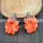 LFD-0020B DIY Orange Shell Flowers Pave Rhinestone Crystal Connectors Beads For Making Charm Bracelet Necklace