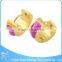 Candy color gold plated hoop earrings, rhinestone princess accessories earring