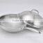Stainless steel wok with steamer Chinese wok induction