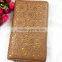 Latest Brown Embossed Flower PU Leather Women Wallets With Zipper