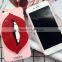 Red lip cute plastic hard mirror case for apple iphone 6 6s