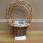Round Baskets for Willow Wicker Flower With High Handle Factory Supplier