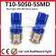 t10 5smd 505012V red white yellow blue 5050 led car signal bulb T10 led bulbs