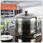 Allnice-two overlapping stainless steel steamer pot with glass&steel lid