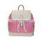 china supplier waterproof red pu backpack for traveling with white straps for women