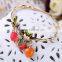 Hot Sale Youth Fashion Crystal and Resin strawberry pendant bangle, bracelet jewelry,fruit bracelet