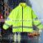 yellow 300D oxford high reflective waterproof reversible safety raincoat jacket