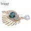 body jewelry alloy eye rhinestone and pearl brooch jewelry for women