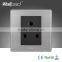 2015 China Hot Sale Wholesaler Wallpad Luxury Wall Light Switch Panel 15A UK 3 Pin Socket Switch Outlet