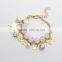 Yiwu Jewelry Light Gold Pearl Crystal Star Bead Silicone Bracelet
