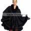 100% cashmere scarf /shawl/poncho/cape with fox fur trim