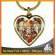 Best selling metal souvenir heart-shaped printing catholic gold keyring