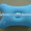promotional Blue inflatable neck pillow, bone shape flocking travelling pillow