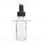 1oz Flint Boston Round Glass Bottle with dropper