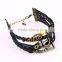 Owls wings charm leather Suede Wrap bracelet