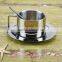 Espresso Cups 304 Stainless Steel Coffee Cup with Spoon and Saucer Set, Great Idea for Coffee and Tea Love Coffee cup