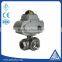 304 316L/R electric female three way ball valve