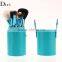 Wholesale makeup brush set 12 pcs leather cup green