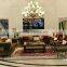 Vintage Royal Style Castle Sofa Luxury Button Tufted Leather Sofa Set Imperial Noble Wood Carved Living Room Sofa Set