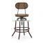 Industrial rustic wood metal counter chair