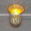 New design electroplated glass candle jars for Christmas decoration