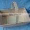 Natural unfinished wooden kitchen vegetable storage baskets with handle