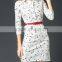 women long sleeve office pencil dress women work dress print formal dress OL dress