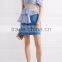 Wholesale Women Apparel Ruffled Loose Urban Cool Asymmetric Cotton-poplin Top(DQE0380T)